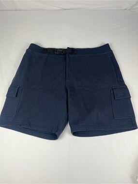 Duluth Trading Co Navy Cargo Shorts with Built-In Buckle